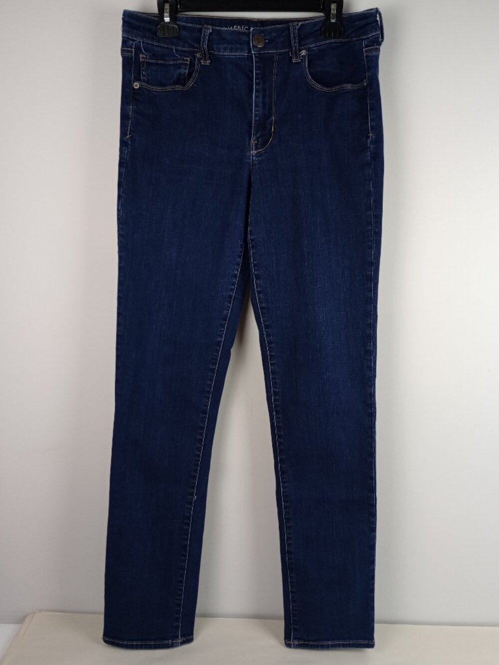 American Eagle Womens 14 Dark Blue Denim Super Stretch Hi Rise‎ Skinny Jeans